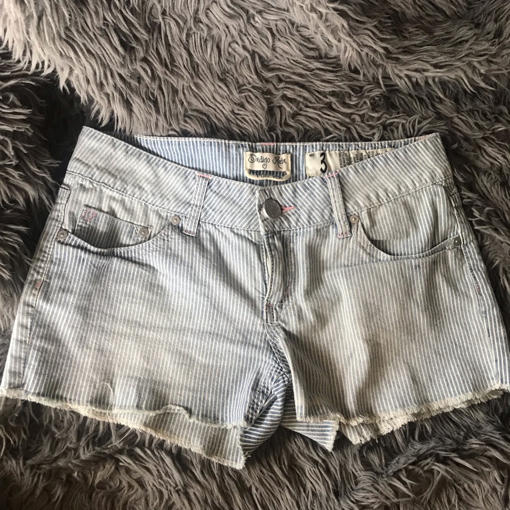 Pinstripe Jean Shorts